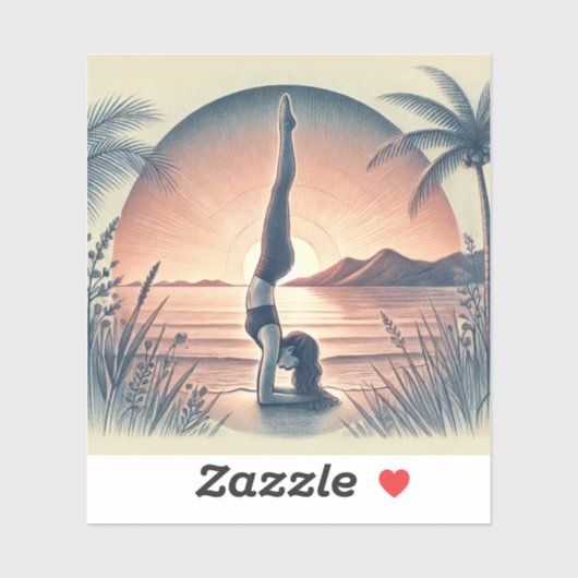 ヨガの女の子 シール (シート)