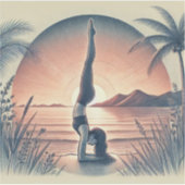 ヨガの女の子 シール (正面)