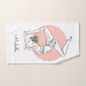 ヨガの女性の名前をカスタムするタオルセット バスタオルセット (ハンドタオル)