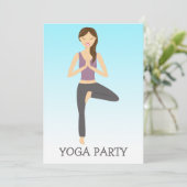 ヨガの女性 ツリー ポーズ ヨガパーティ 招待状 (スタンド正面)