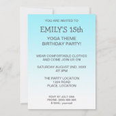 ヨガの女性 ツリー ポーズ ヨガパーティ 招待状 (裏面)