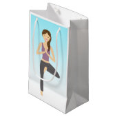 ヨガの女性　木のポーズ スモールペーパーバッグ (正面アングル)