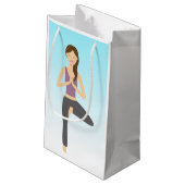 ヨガの女性　木のポーズ スモールペーパーバッグ (裏面アングル)