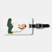 ヨガの姿勢のパーソナライズなメスのヨガの従業者 ラゲッジタグ (正面横)