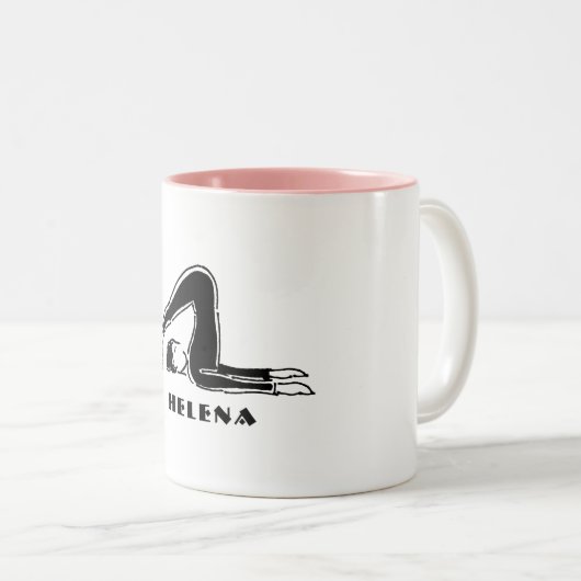 ヨガの姿勢の彼女のためのパーソナライズなギフトのマグ ツートーンマグカップ (正面右)