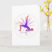 ヨガの姿勢の挨拶状(橋姿勢) カード (黄色い花)