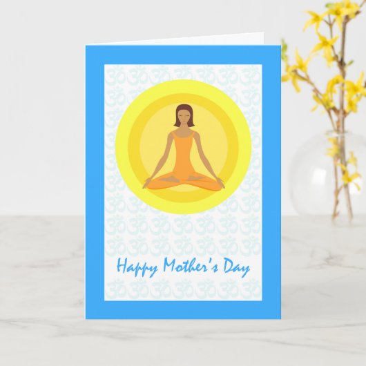 ヨガの姿勢は、呼吸するのに時間を母の日かけます カード (黄色い花)