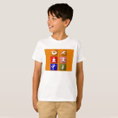 ヨガの姿勢アイコン Tシャツ (正面フル)