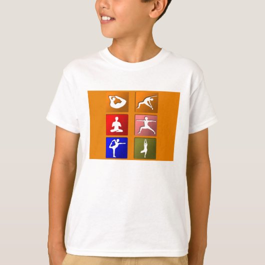 ヨガの姿勢アイコン Tシャツ (正面)