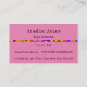 ヨガの平和サインのためのインストラクターホワイトの緑 名刺 (裏面)