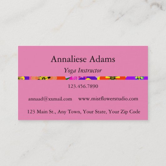 ヨガの平和サインのためのインストラクターホワイトの緑 名刺 (裏面)