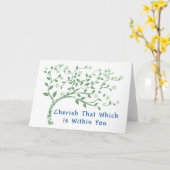 ヨガの引用文: あなたの内にあるそれを大事にして下さい カード (黄色い花)