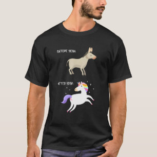 ヨガの後を追うBefore Yoga Cute Unicorn 素晴らし Medita Tシャツ