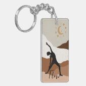 ヨガの戦士ポーズ瞑想フローパーソナライズされた禅 キーホルダー (正面左)