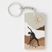 ヨガの戦士ポーズ瞑想フローパーソナライズされた禅 キーホルダー (正面)