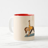 ヨガの日にコーヒーマグ ツートーンマグカップ (正面左)