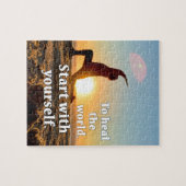 ヨガの日の出に関する世界のビーチの肯定を治す ジグソーパズル (横)