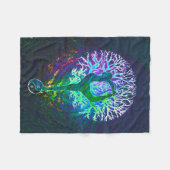 ヨガの木のオーラ フリースブランケット (正面(横))