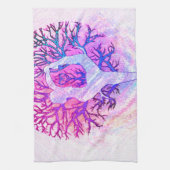 ヨガの木のパステルの虹 キッチンタオル (縦)