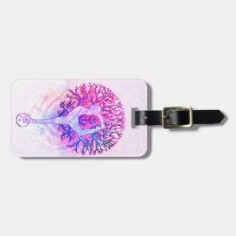 ヨガの木のパステルの虹 ラゲッジタグ