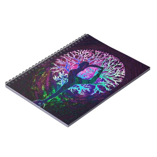 ヨガの木の平和虹 ノートブック (左側)