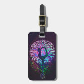 ヨガの木の平和虹 ラゲッジタグ (正面縦)