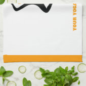 ヨガの木ポーズブラック、オレンジカスタム色 キッチンタオル (折り畳み)