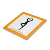 ヨガの木ポーズブラック、オレンジカスタム色 タイル (側面)