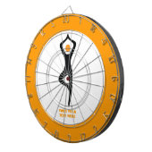 ヨガの木ポーズブラック、オレンジカスタム色 ダーツボード (正面右)