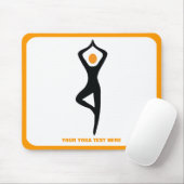 ヨガの木ポーズブラック、オレンジカスタム色 マウスパッド (マウス)