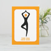 ヨガの木ポーズブラック、オレンジカスタム色 招待状 (スタンド正面)