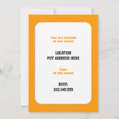 ヨガの木ポーズブラック、オレンジカスタム色 招待状 (裏面)