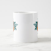 ヨガの準備は? – 白蓮 ジャンボコーヒーマグカップ (正面)