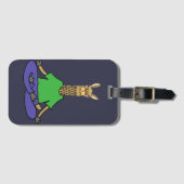 ヨガの漫画をしているかわいいラマ ラゲッジタグ (正面横)