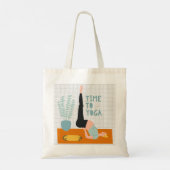ヨガの甘いトートバッグ図解入りの、写真付きのに時間 トートバッグ (裏面)