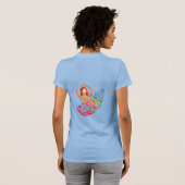 ヨガの瞑想をする女性のレインボーデザインTシャツ Tシャツ (裏面フル)