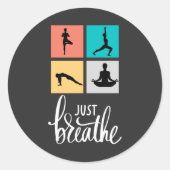 ヨガの瞑想を真っ黒に吸い込む ラウンドシール (正面)