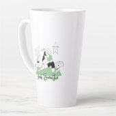 ヨガの瞑想ポーズを吸う カフェラテマグ (左アングル)