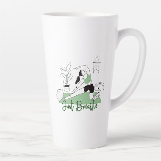 ヨガの瞑想ポーズを吸う カフェラテマグ (右)