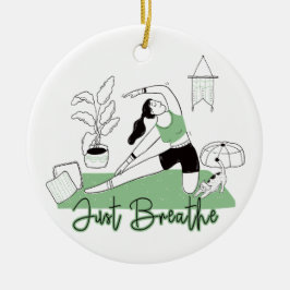 ヨガの瞑想ポーズを吸う セラミックオーナメント