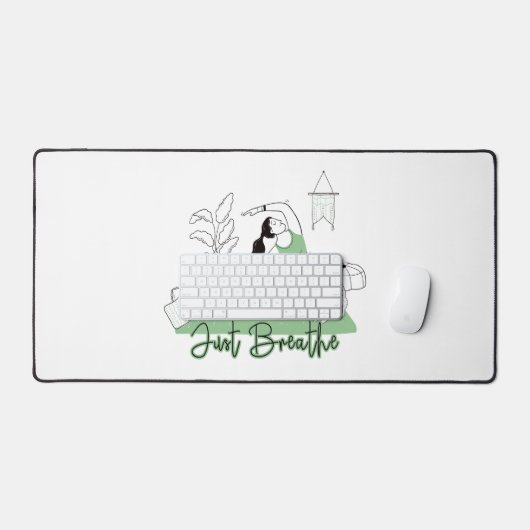 ヨガの瞑想ポーズを吸う デスクマット (キーボード&マウス)