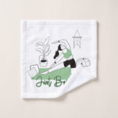 ヨガの瞑想ポーズを吸う バスタオルセット (ウォッシュタオル)