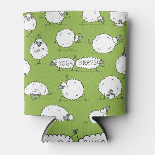 ヨガの羊：お洒落スケッチおもしろい。 缶クーラー (正面)