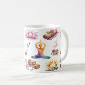 ヨガの蓮の花 コーヒーマグカップ (正面右)