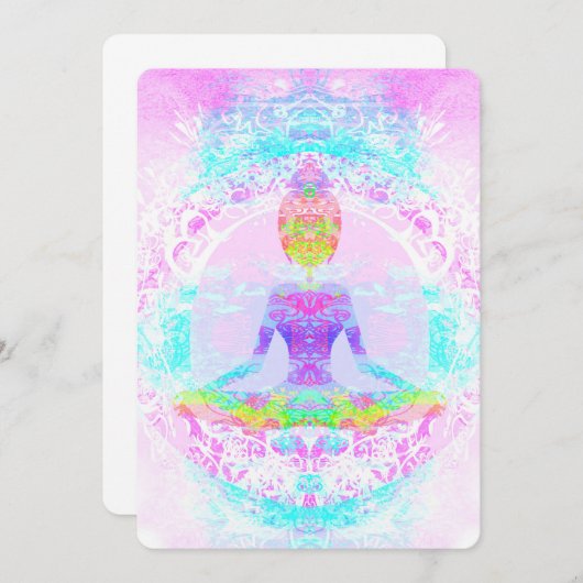 ヨガの蓮華座。招待 招待状 (正面/裏面)