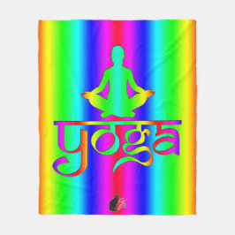 ヨガの虹の意図 フリースブランケット