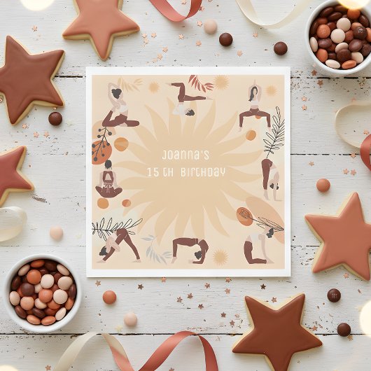 ヨガの誕生日パーティー スタンダードランチョンナプキン