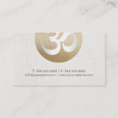 ヨガの調停のモノグラムの金ゴールドOmは禅の花柄に署名します 名刺 (裏面)
