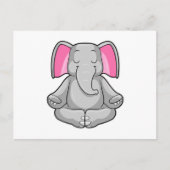 ヨガの象が脚を組んで ポストカード (正面)