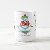 ヨガの雪だるまのクリスマスのコーヒー・マグ コーヒーマグカップ (中央)